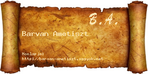 Barvan Ametiszt névjegykártya